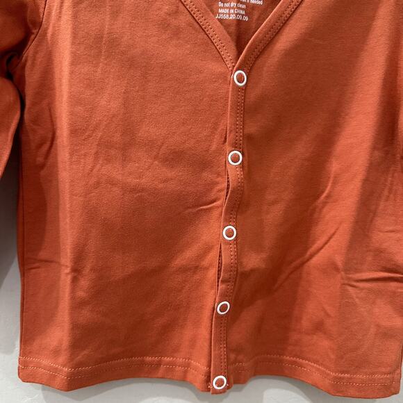 June & January Pumpkin Orange Snap Long Sleeve Shirt - Picture 5 of 5